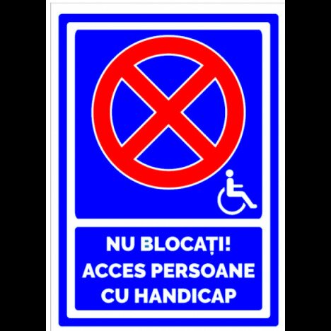 Indicator de parcare nu blocati acces persoane cu handicap